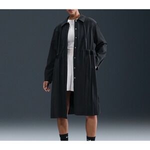 Nike CR7 24/7 Womens Black Lightweight Duster Jacket Style HV3627-010 Medium NWT